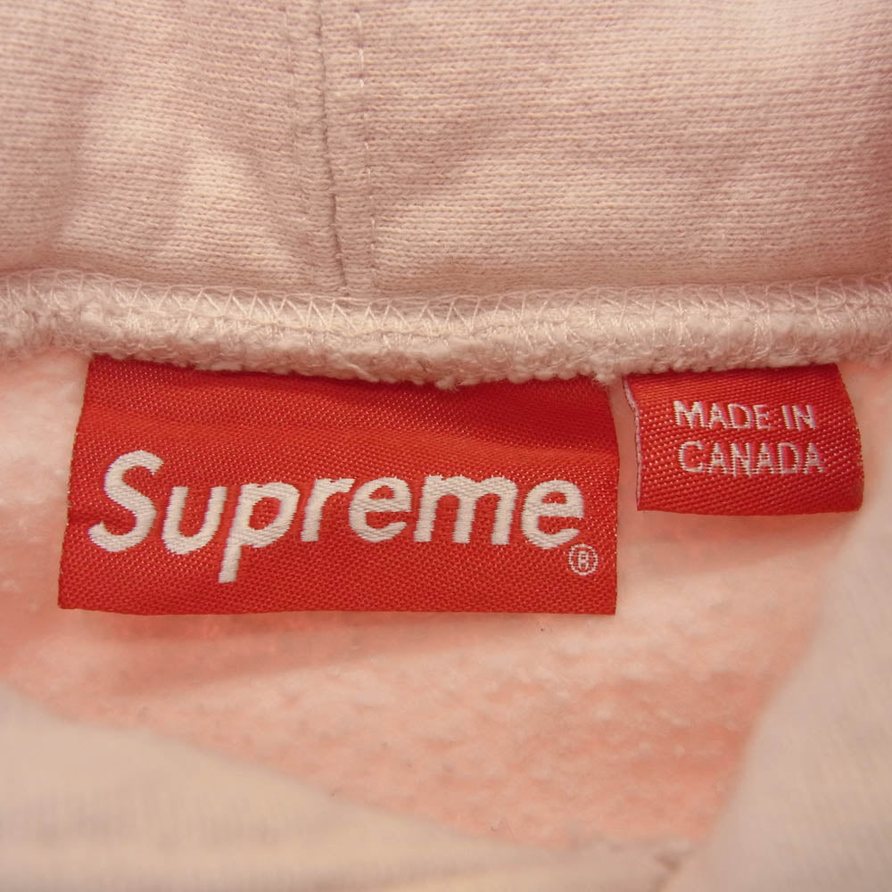 Supreme シュプリーム 17AW Embossed Logo Hooded Sweat Shirt エンボスロゴ フーデッド スウェットシャツ フーディ パーカー ピンク系 L【中古】