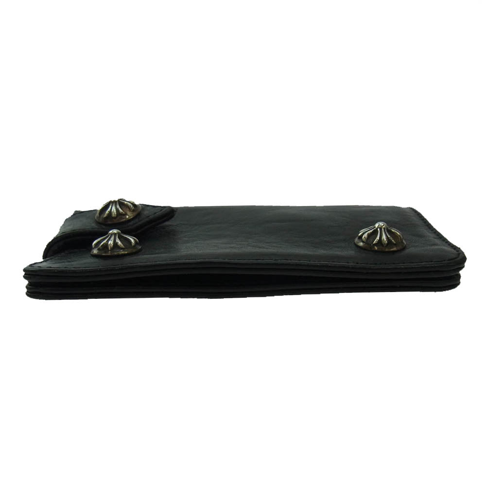 CHROME HEARTS クロムハーツ（原本無） KEY CASE クロスボールボタン ヘビーレザー キーケース ブラック系【中古】