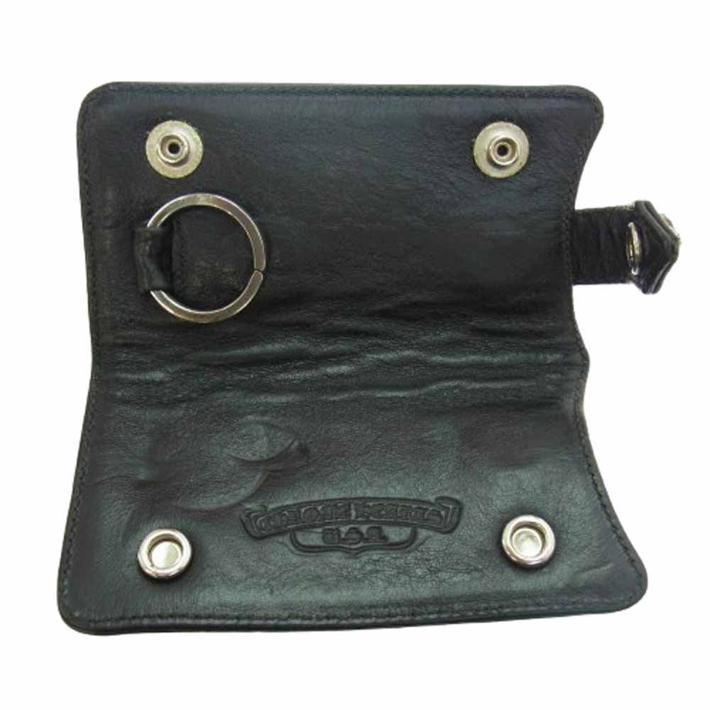 CHROME HEARTS クロムハーツ（原本無） KEY CASE クロスボールボタン ヘビーレザー キーケース ブラック系【中古】