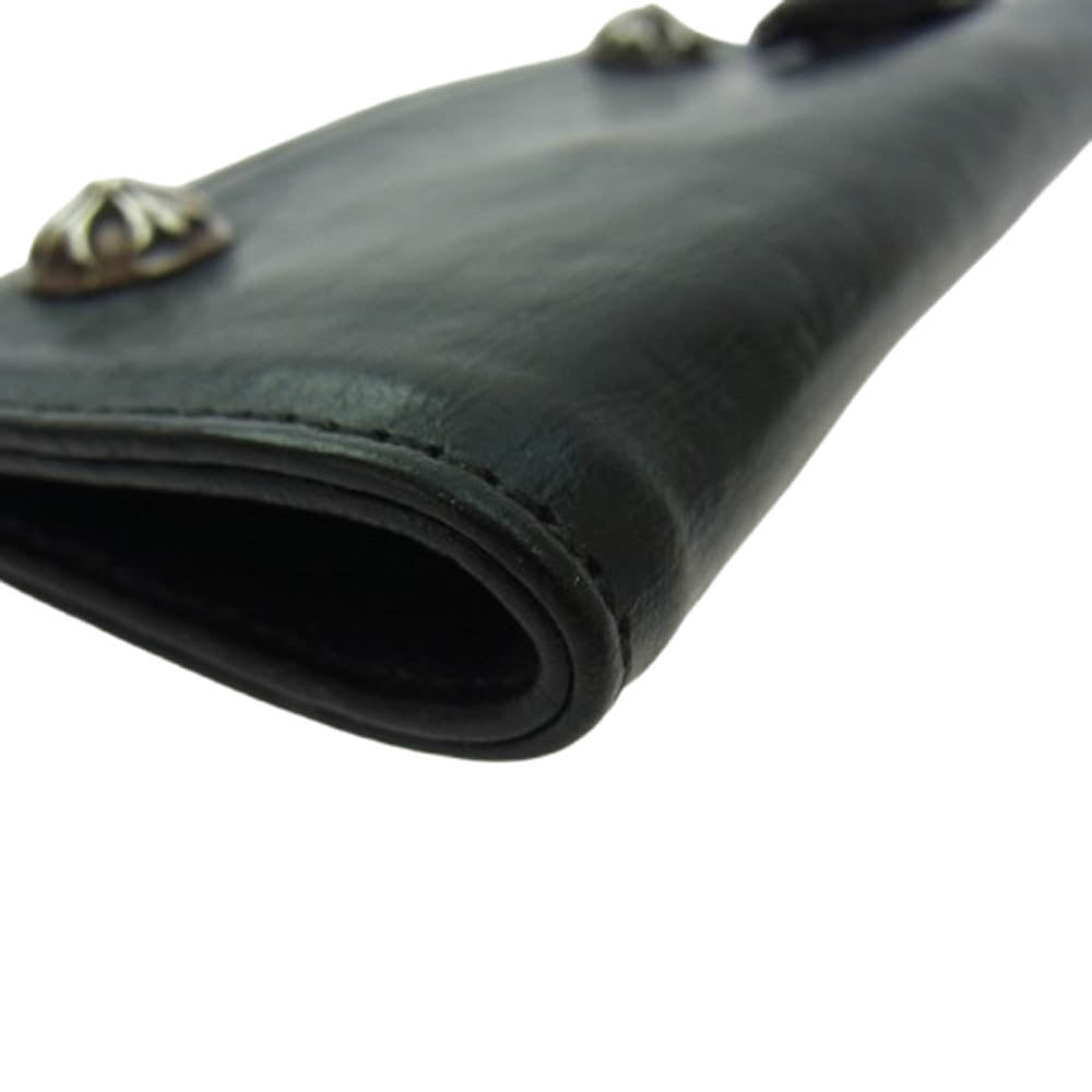 CHROME HEARTS クロムハーツ（原本無） KEY CASE クロスボールボタン ヘビーレザー キーケース ブラック系【中古】