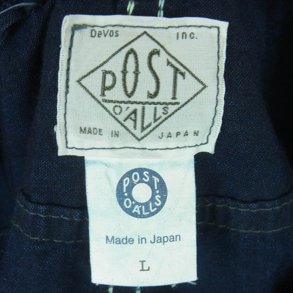 POST OVERALLS ポストオーバーオールズ 3318-VSI E-Z Travail Pants イージー パンツ 日本製 インディゴブルー系 L【中古】