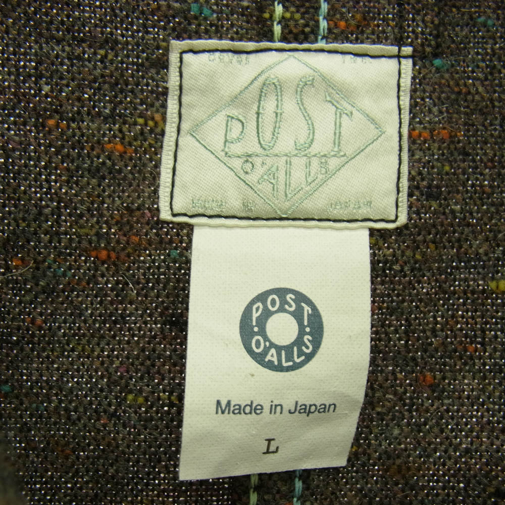 POST OVERALLS ポストオーバーオールズ 24AW 1103-TWB Polarfleece Jacket trashed wool version ポーラーフリース カバーオール ジャケット マルチカラー系 L【中古】