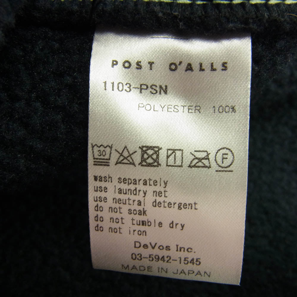 POST OVERALLS ポストオーバーオールズ 23AW 1103-PSN Polar fleece Jacket Polar Tech Sherpa 1993 Model ポーラーフリース ジャケット ダークネイビー系 L【中古】