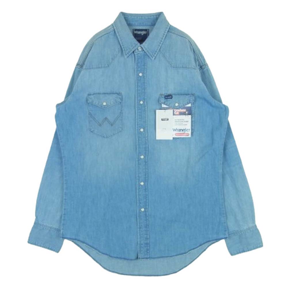 Wrangler ラングラー WM1027 127MW Western Shirts デニム ウエスタン シャツ 長袖 インディゴブルー系 XL【新古品】【未使用】【中古】