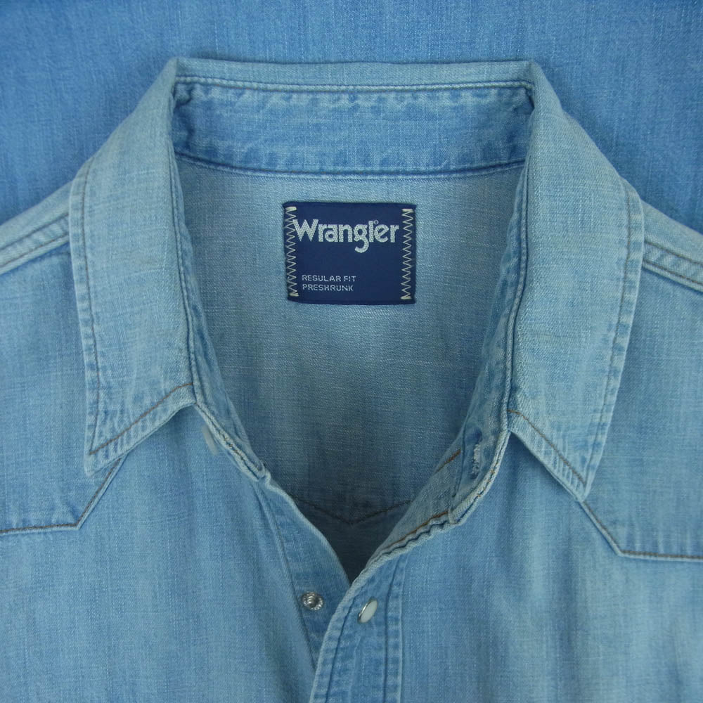Wrangler ラングラー WM1027 127MW Western Shirts デニム ウエスタン シャツ 長袖 インディゴブルー系 XL【新古品】【未使用】【中古】