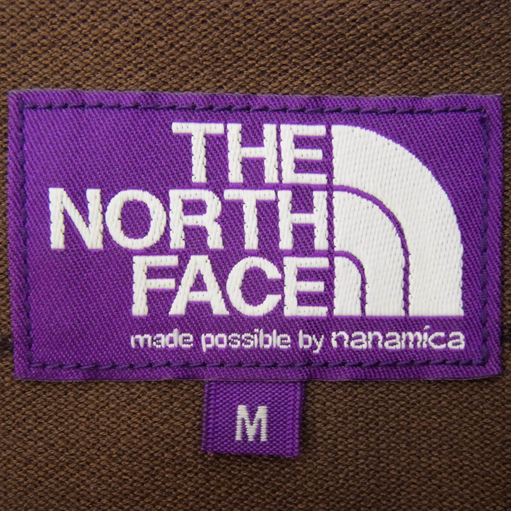 THE NORTH FACE ノースフェイス NT6352N Purple Label Field Striped Polo パープルレーベル 長袖 ポロ シャツ ブラウン系 M【中古】