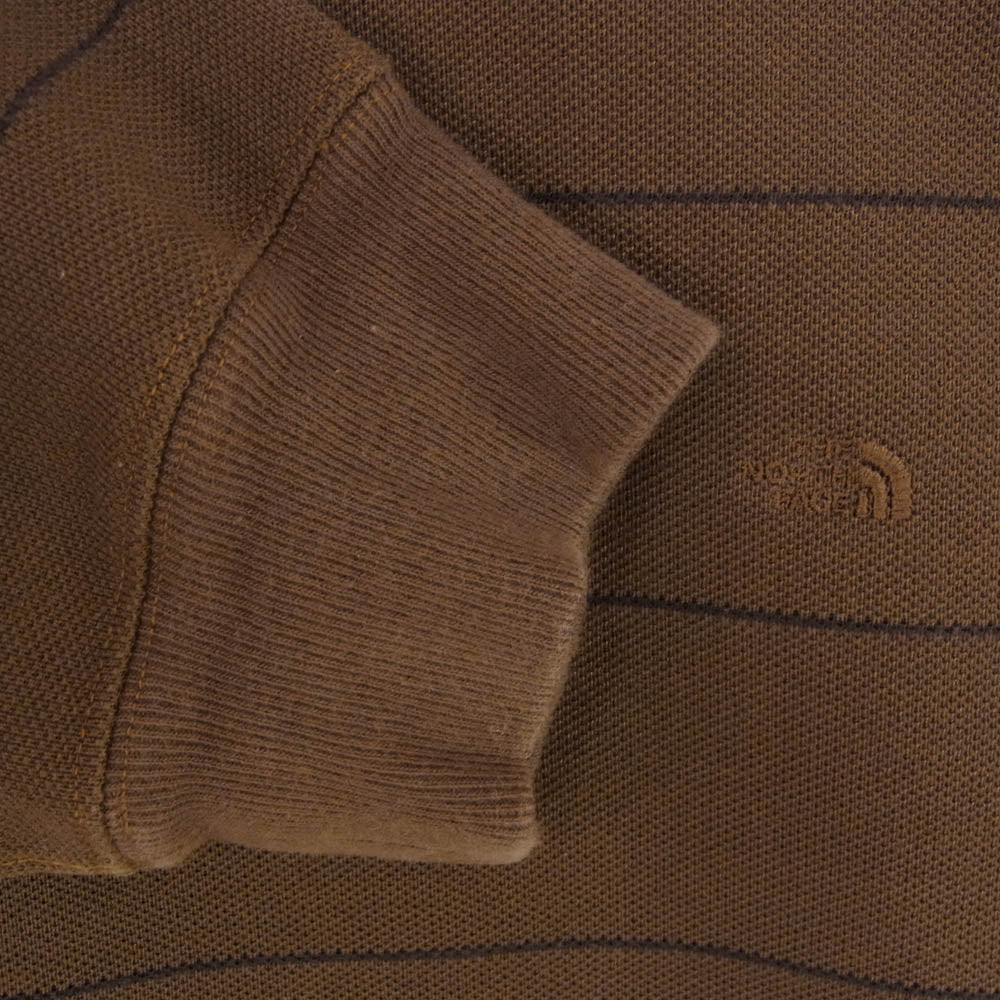 THE NORTH FACE ノースフェイス NT6352N Purple Label Field Striped Polo パープルレーベル 長袖 ポロ シャツ ブラウン系 M【中古】