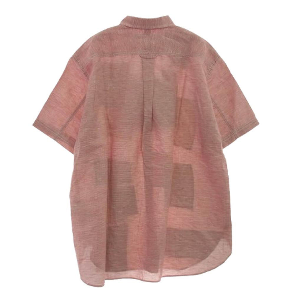 JUNYA WATANABE COMME des GARCONS MAN ジュンヤワタナベコムデギャルソンマン WO-B014-051 BD S/S SHIRT パッチワーク ボタンダウン 半袖 シャツ レッド系 マルチカラー系 M【極上美品】【中古】