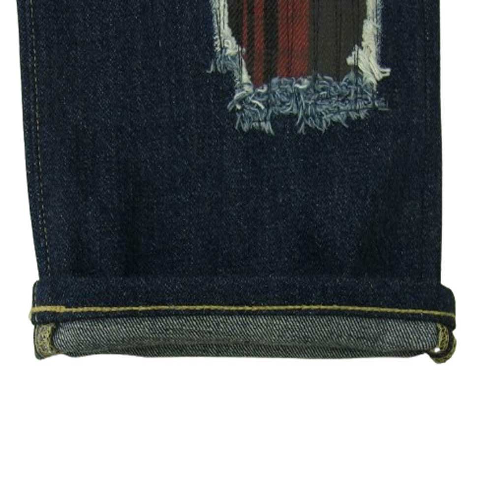 JUNYA WATANABE COMME des GARCONS MAN ジュンヤワタナベコムデギャルソンマン WO-P044-051 綿デニム シルクスカーフ パッチワーク デニムパンツ インディゴブルー系 M【極上美品】【中古】