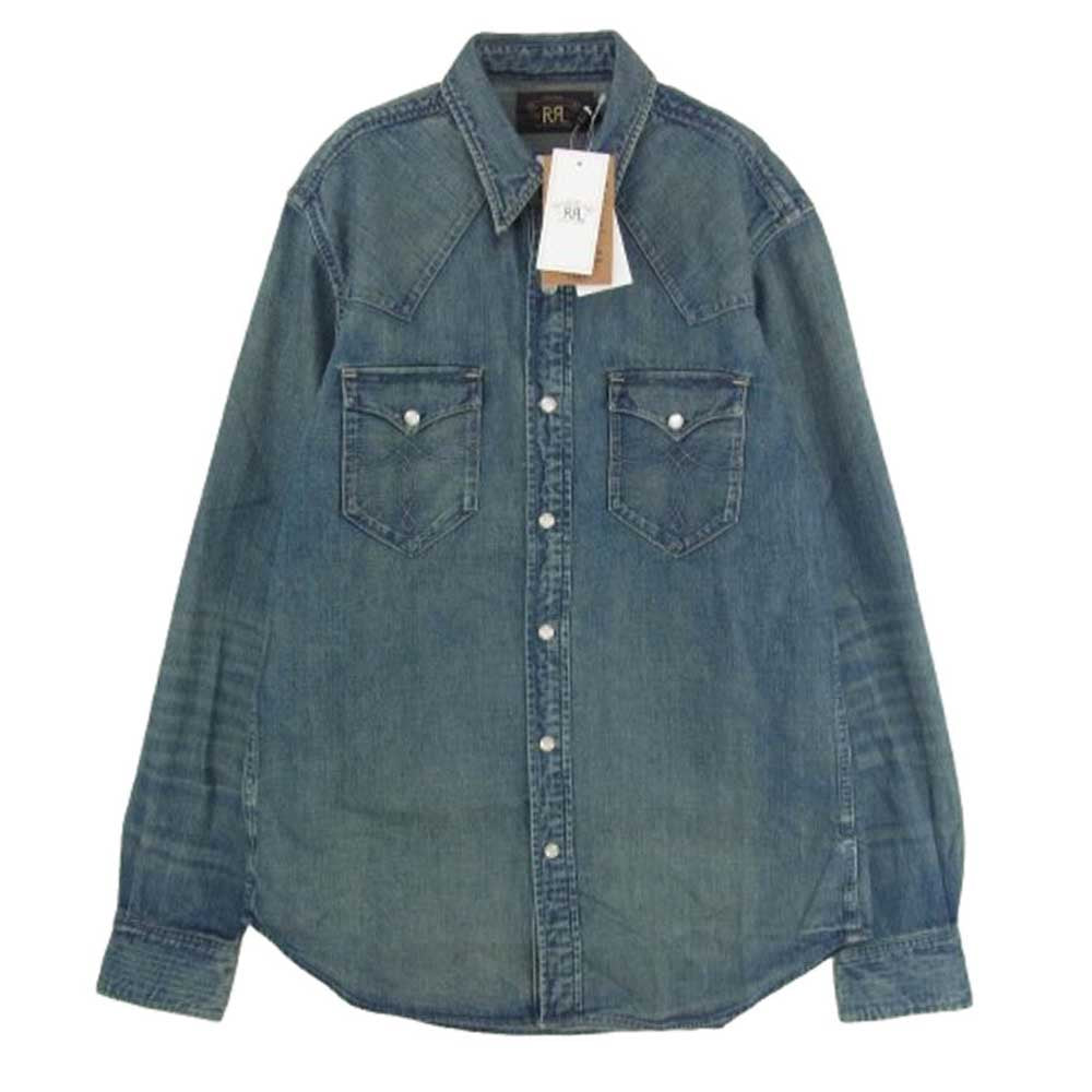 RRL ダブルアールエル MNRRWOV16820009400 インディゴ バッファロー ウエスタンシャツ デニムシャツ インディゴブルー系 M【美品】【中古】