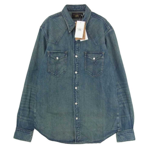 RRL ダブルアールエル MNRRWOV16820009400 インディゴ バッファロー ウエスタンシャツ デニムシャツ インディゴブルー系 M【美品】【中古】