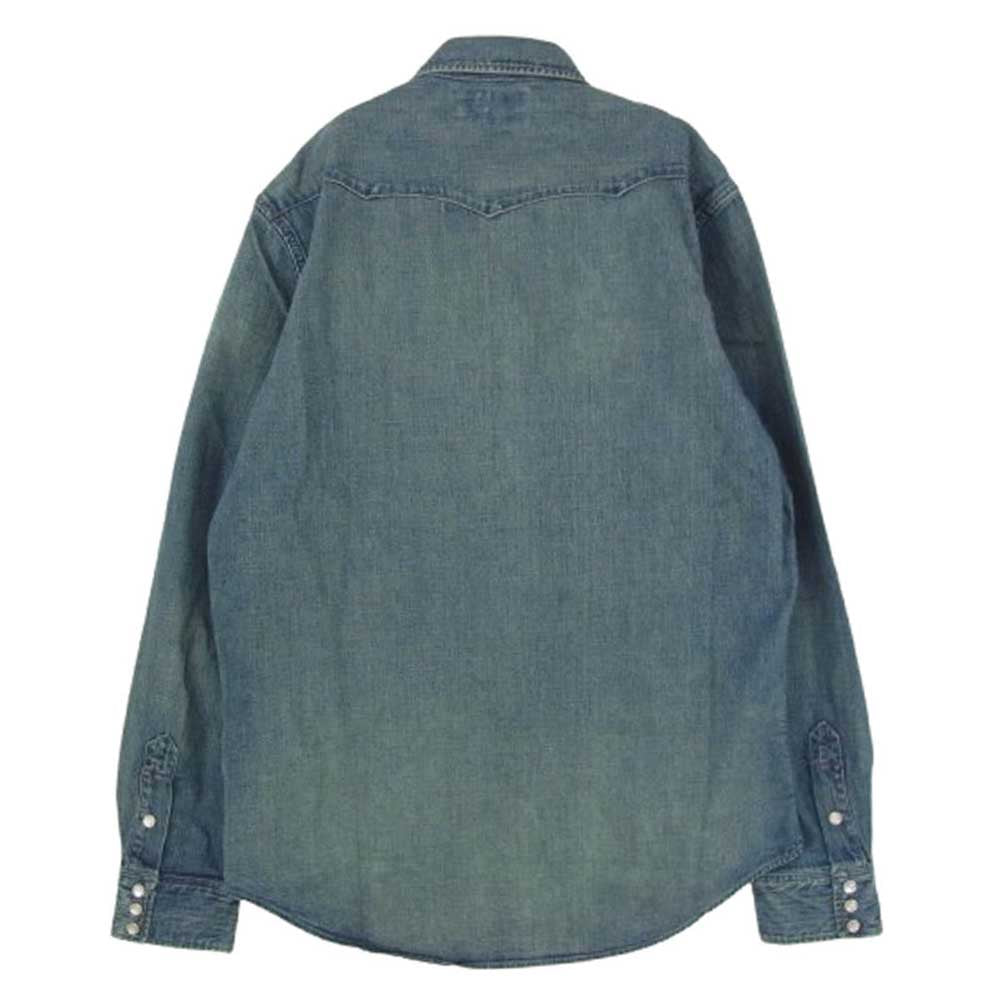 RRL ダブルアールエル MNRRWOV16820009400 インディゴ バッファロー ウエスタンシャツ デニムシャツ インディゴブルー系 M【美品】【中古】