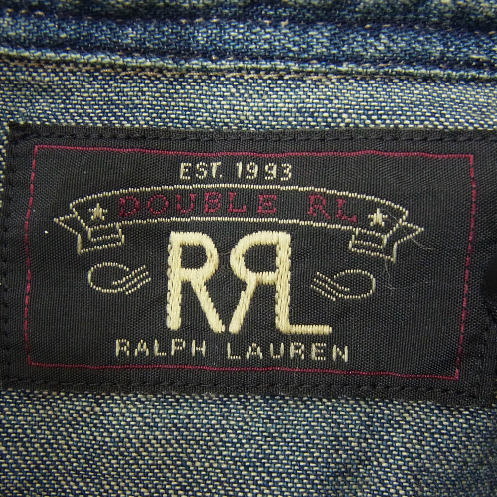 RRL ダブルアールエル MNRRWOV16820009400 インディゴ バッファロー ウエスタンシャツ デニムシャツ インディゴブルー系 M【美品】【中古】
