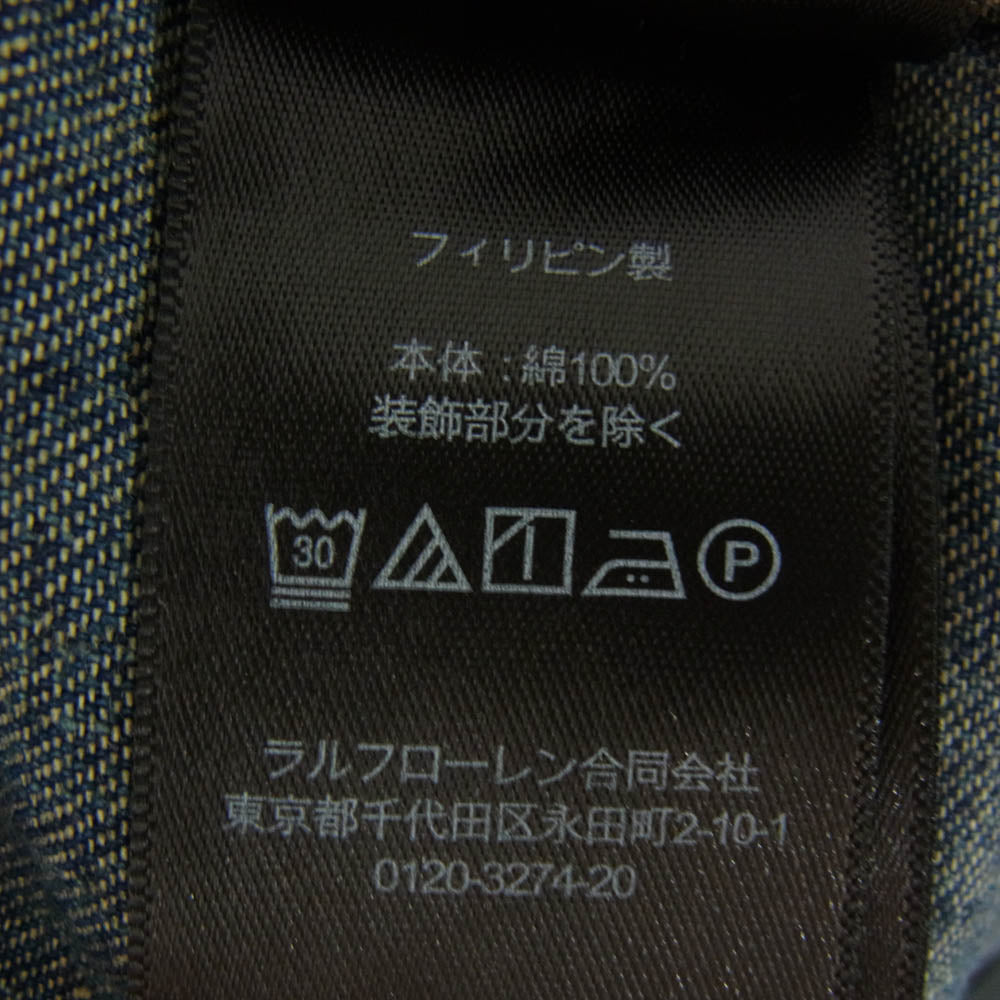 RRL ダブルアールエル MNRRWOV16820009400 インディゴ バッファロー ウエスタンシャツ デニムシャツ インディゴブルー系 M【美品】【中古】