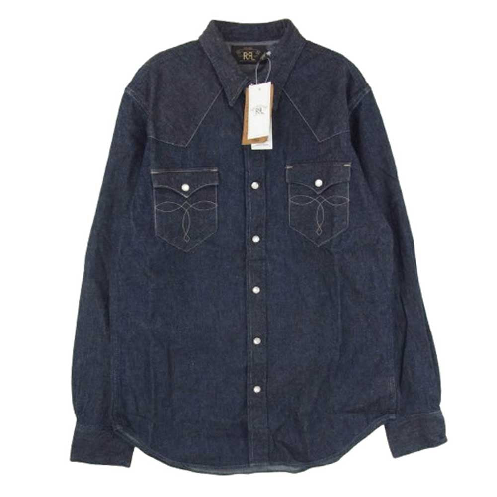 RRL ダブルアールエル MNRRWOV16820008410 Slim Fit Denim Western Shirt スリム フィット ウエスタン デニム シャツ インディゴブルー系 M【極上美品】【中古】
