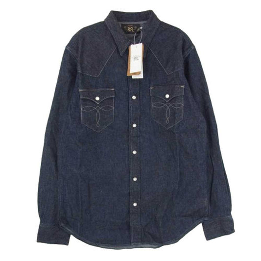 RRL ダブルアールエル MNRRWOV16820008410 Slim Fit Denim Western Shirt スリム フィット ウエスタン デニム シャツ インディゴブルー系 M【極上美品】【中古】