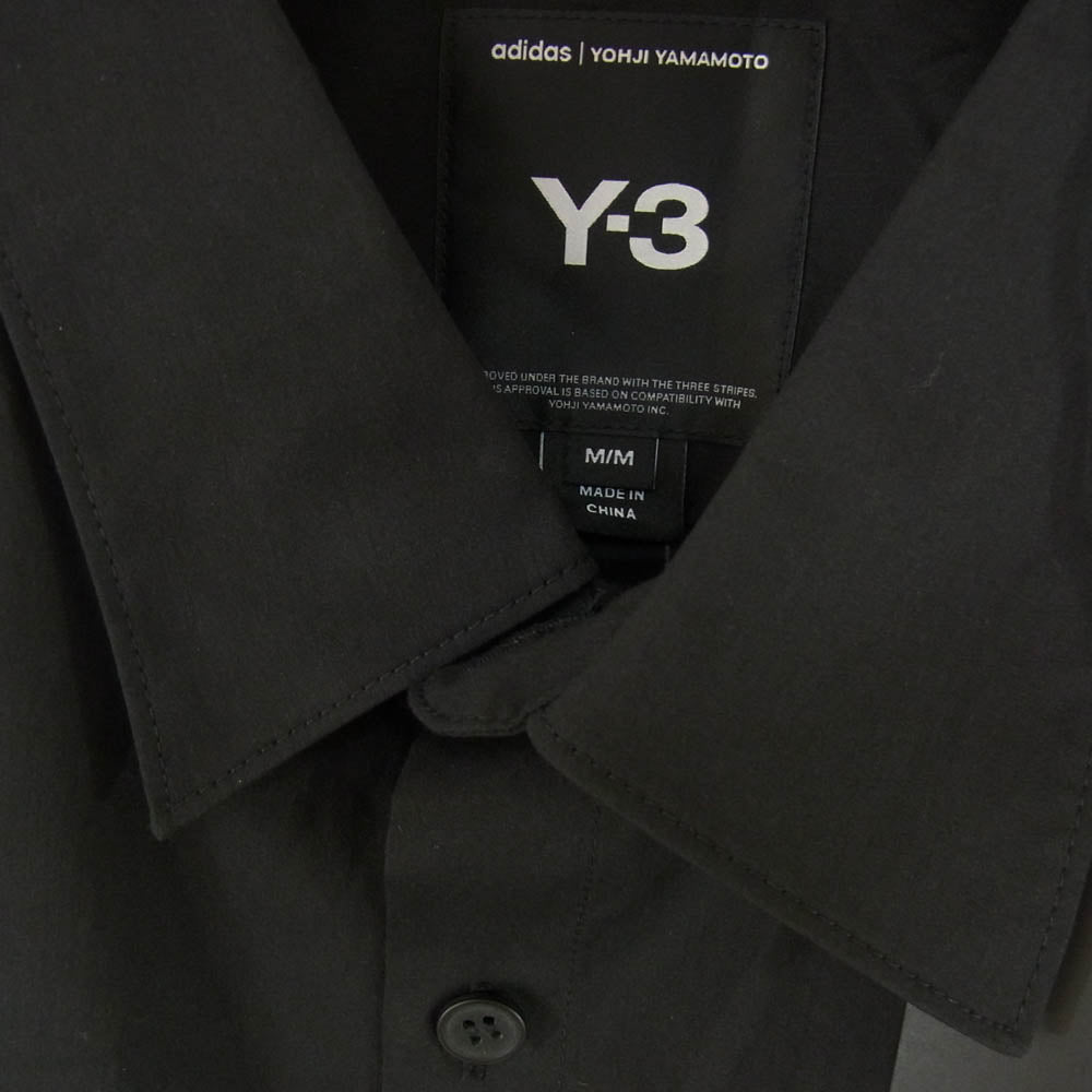 Y-3 Yohji Yamamoto ワイスリー ヨウジヤマモト JI7082 2-103 Pleated Pocket Shirt ポケット 長袖 シャツ ブラック系 M【極上美品】【中古】