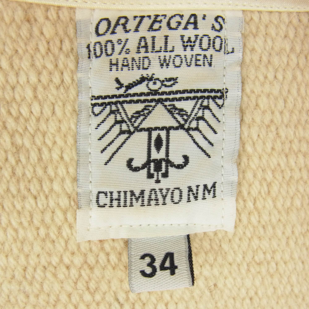 ORTEGA オルテガ Chimayo Vest チマヨ ベスト ベージュ オフホワイト系 34【中古】