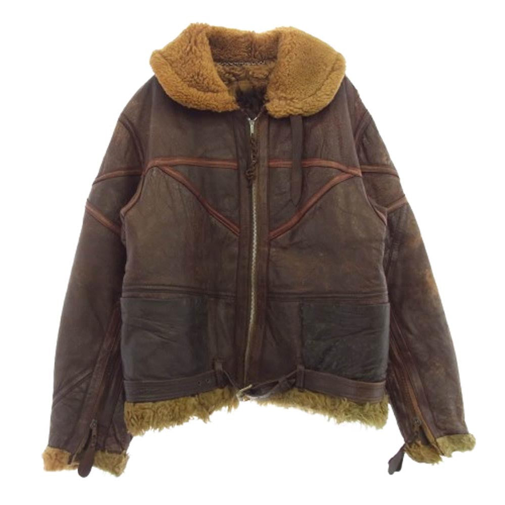 VINTAGE WW2 40s IRVIN JACKET レザーフライト ジャケット ブラウン系 サイズ表記無し【中古】
