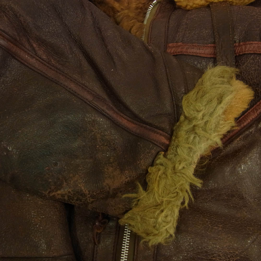 VINTAGE WW2 40s IRVIN JACKET レザーフライト ジャケット ブラウン系 サイズ表記無し【中古】