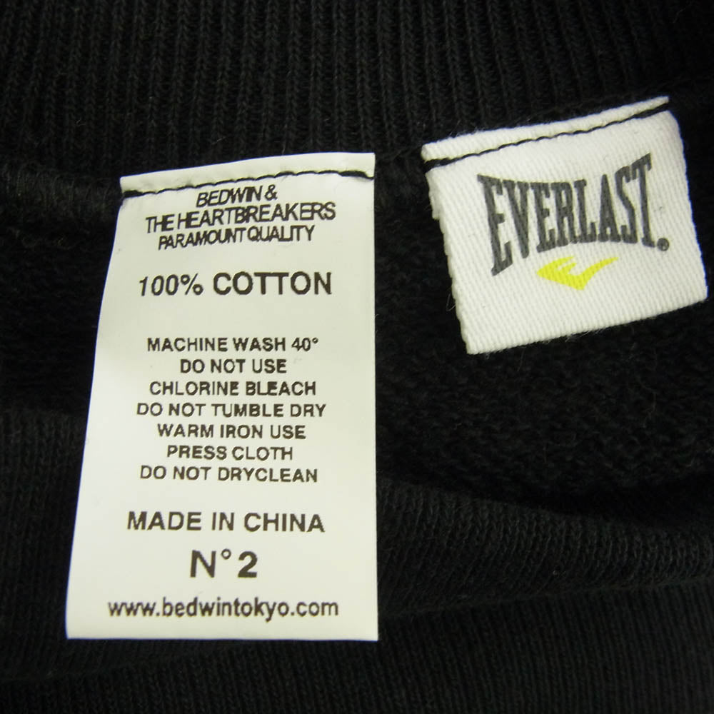 BEDWIN & THE HEARTBREAKERS ベドウィンアンドザハートブレイカーズ 23SS 23SB2093 EVERLAST Ex.L/S C-NECK SWEAT LOU エバーラスト ダブルネーム クルーネック スウェット トレーナー ブラック系 2【極上美品】【中古】
