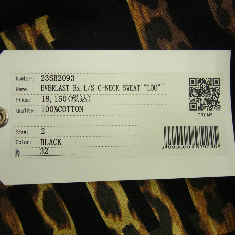 BEDWIN & THE HEARTBREAKERS ベドウィンアンドザハートブレイカーズ 23SS 23SB2093 EVERLAST Ex.L/S C-NECK SWEAT LOU エバーラスト ダブルネーム クルーネック スウェット トレーナー ブラック系 2【極上美品】【中古】