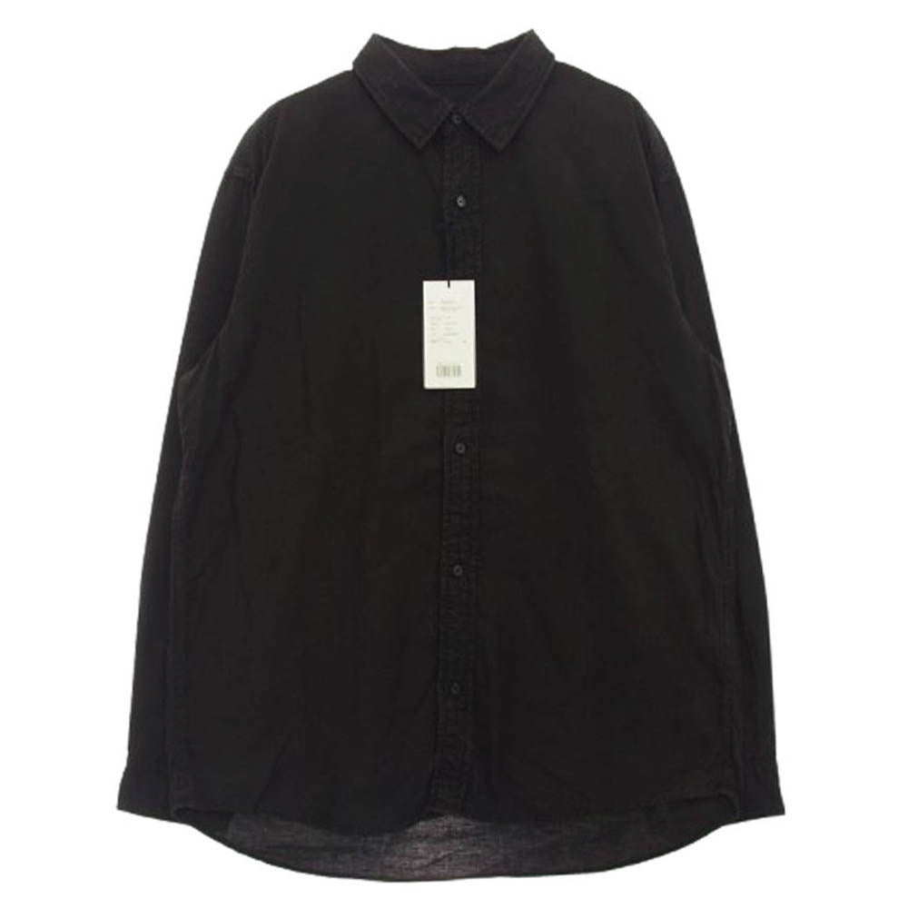 KUON クオン 190SH02S100 Regular Collar Shirt Sumizome Dark 藍染め オーガニックコットン レギュラーカラー 長袖 シャツ チャコール系 L【極上美品】【中古】