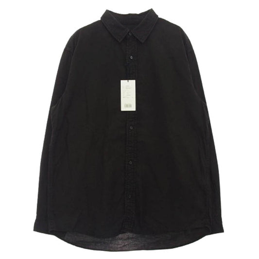 KUON クオン 190SH02S100 Regular Collar Shirt Sumizome Dark 藍染め オーガニックコットン レギュラーカラー 長袖 シャツ チャコール系 L【極上美品】【中古】