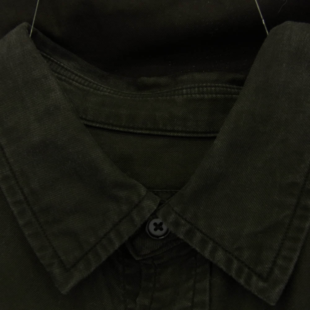 KUON クオン 190SH02S100 Regular Collar Shirt Sumizome Dark 藍染め オーガニックコットン レギュラーカラー 長袖 シャツ チャコール系 L【極上美品】【中古】