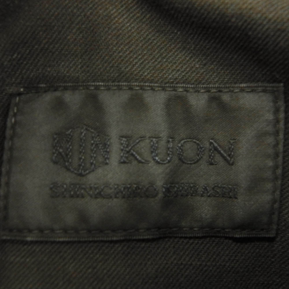 KUON クオン 190SH02S100 Regular Collar Shirt Sumizome Dark 藍染め オーガニックコットン レギュラーカラー 長袖 シャツ チャコール系 L【極上美品】【中古】