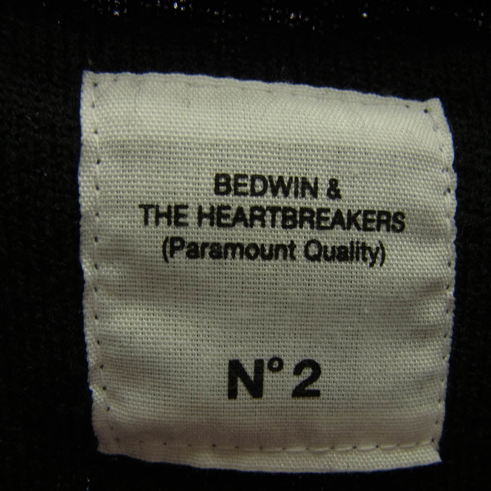 BEDWIN & THE HEARTBREAKERS ベドウィンアンドザハートブレイカーズ 24AW 24AB2142 L/S BOA HOODIE GLEN ボアフリース フーデッド ジップアップ ジャケット パーカー ブラック系 2【極上美品】【中古】