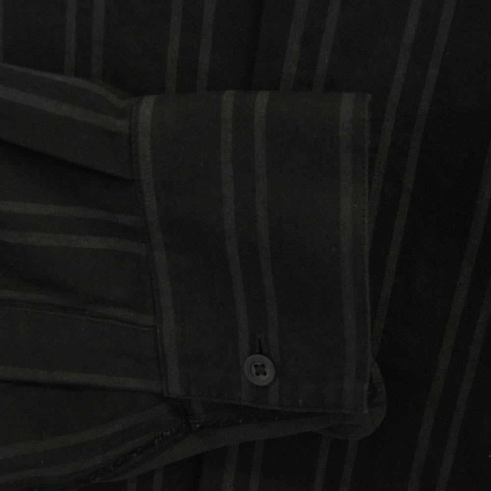 MINEDENIM マインデニム 23AW MND-NHW001-96-402 BD.Discharge Stripe NHW SH エヌハリウッド 再構築 ストライプ ロング シャツ ブラック系 グレー系 40【新古品】【未使用】【中古】