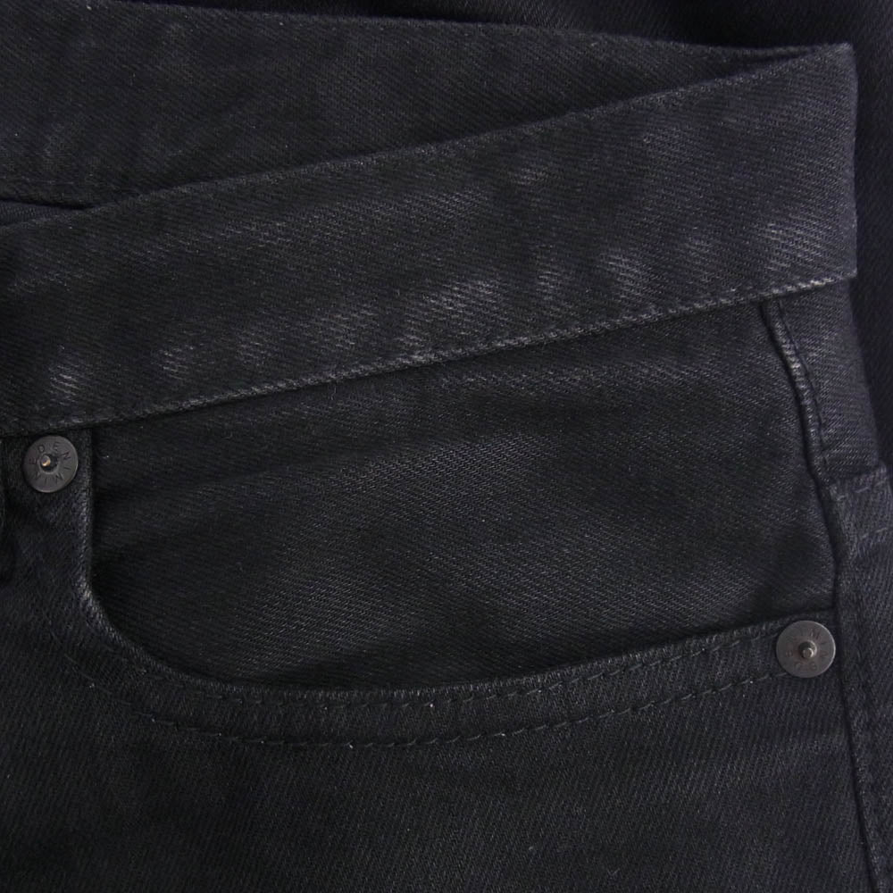 MINEDENIM マインデニム 2011-1001-96-322 Slim STR 5pocket OWS リペア クラッシュ 加工 デニム パンツ ブラック系 32【極上美品】【中古】