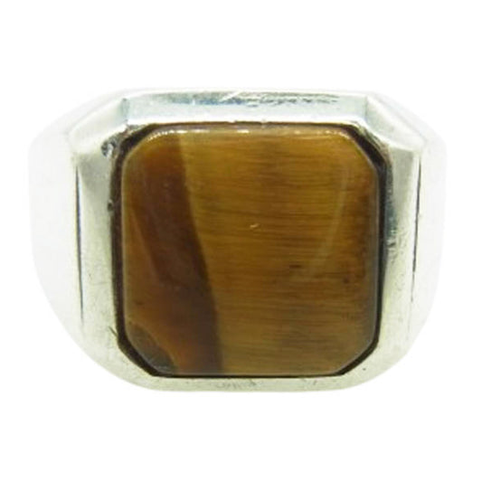 WACKO MARIA ワコマリア WMGP-RG09 TIGER'S EYE SIGNET RING TYPE-4 タイガーアイ シグネット リング シルバー系 15【中古】
