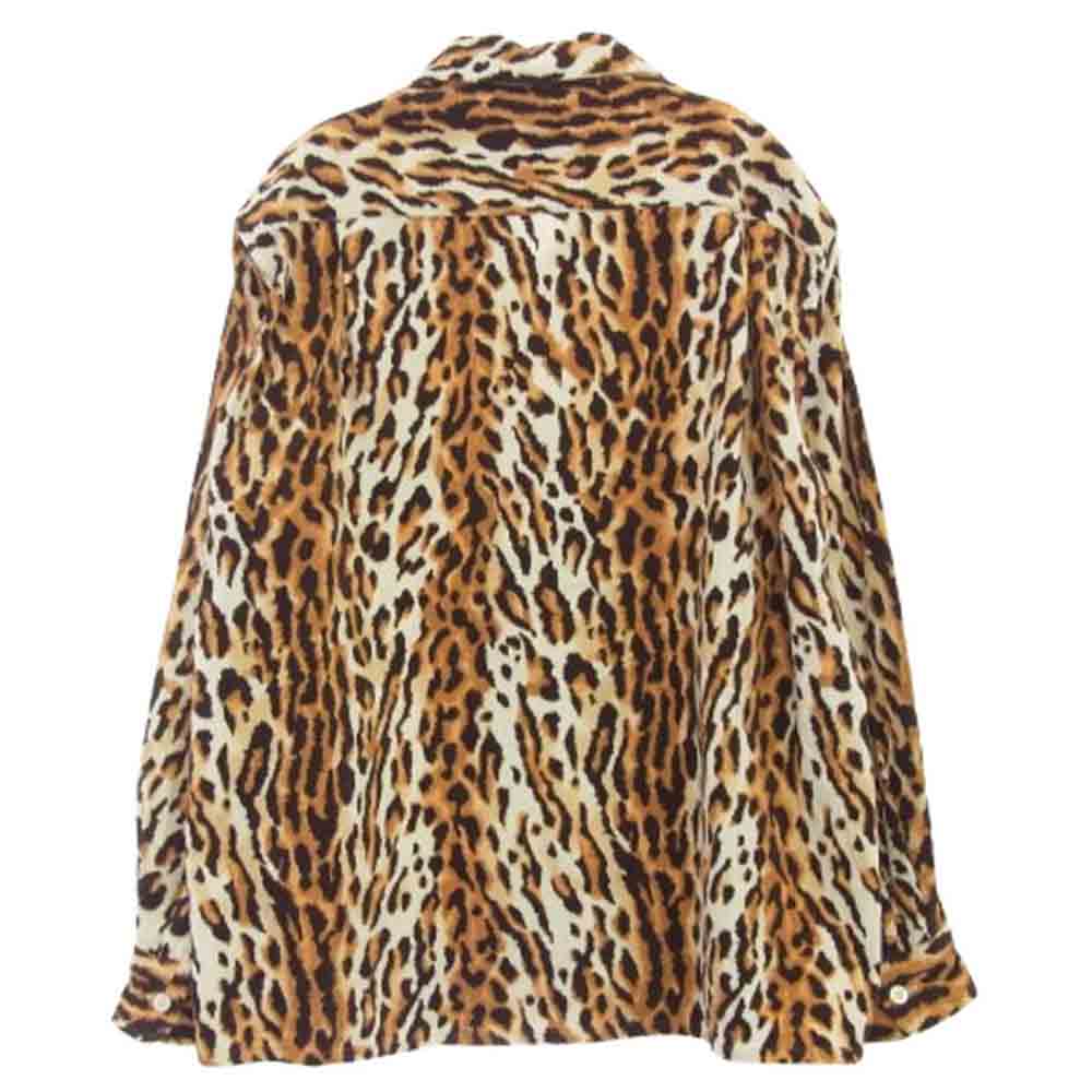 WACKO MARIA ワコマリア LEOPARD CORDUROY COLLAR SHIRT レオパード コーデュロイ 長袖 シャツ マルチカラー系 L【中古】