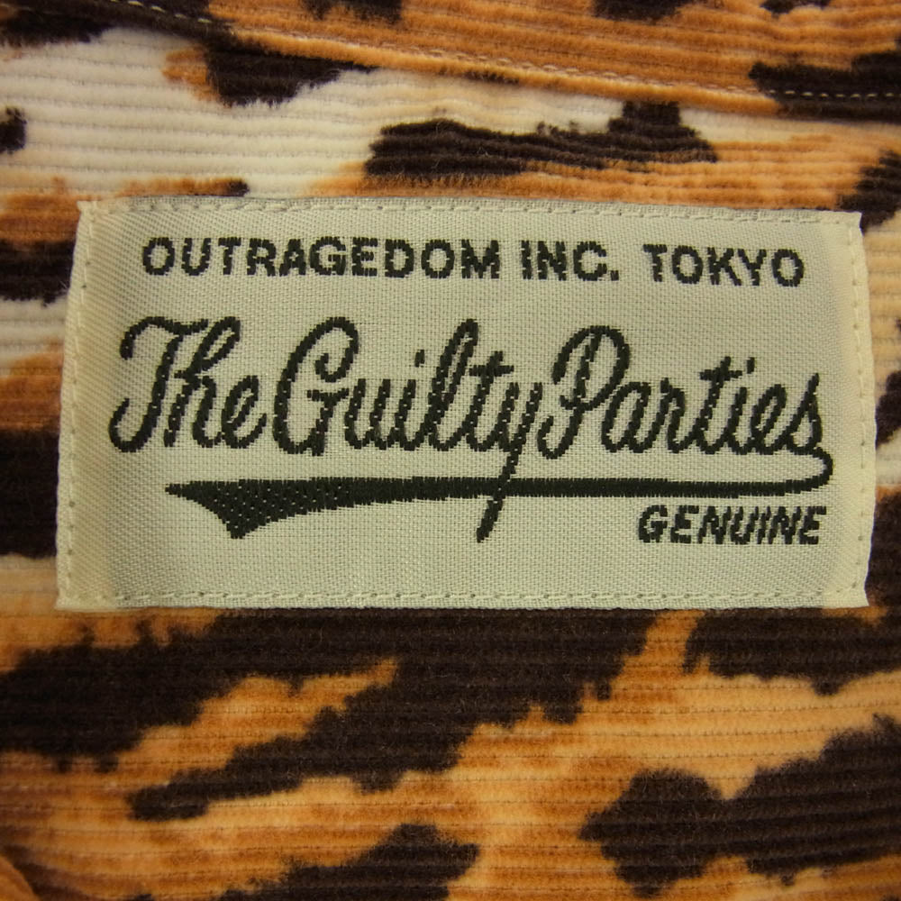 WACKO MARIA ワコマリア LEOPARD CORDUROY COLLAR SHIRT レオパード コーデュロイ 長袖 シャツ マルチカラー系 L【中古】