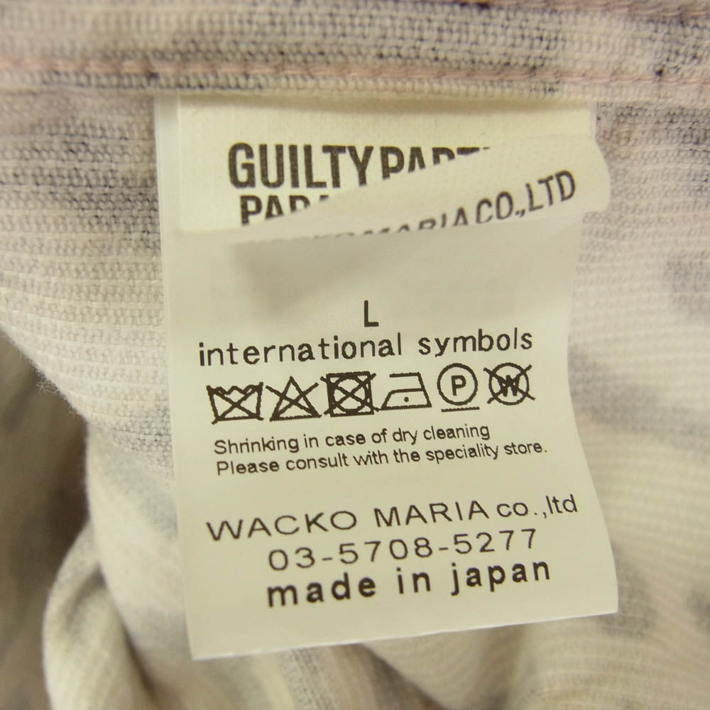 WACKO MARIA ワコマリア LEOPARD CORDUROY COLLAR SHIRT レオパード コーデュロイ 長袖 シャツ マルチカラー系 L【中古】