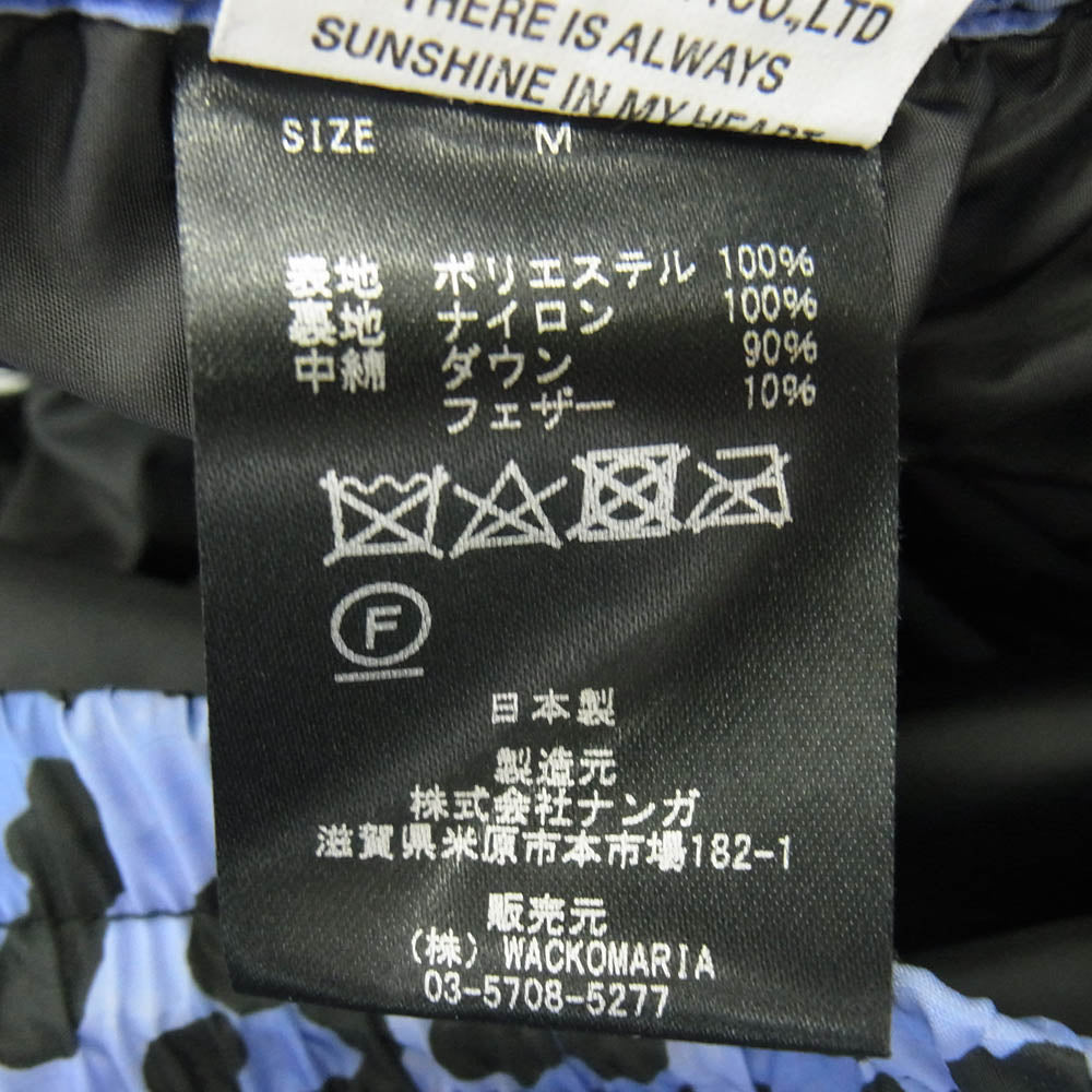 WACKO MARIA ワコマリア 22AW 22FW-WMO-NA06 NANGA ナンガ別注 LEOPARD DOWN PANTS レオパード ダウン パンツ パープル系 M【美品】【中古】