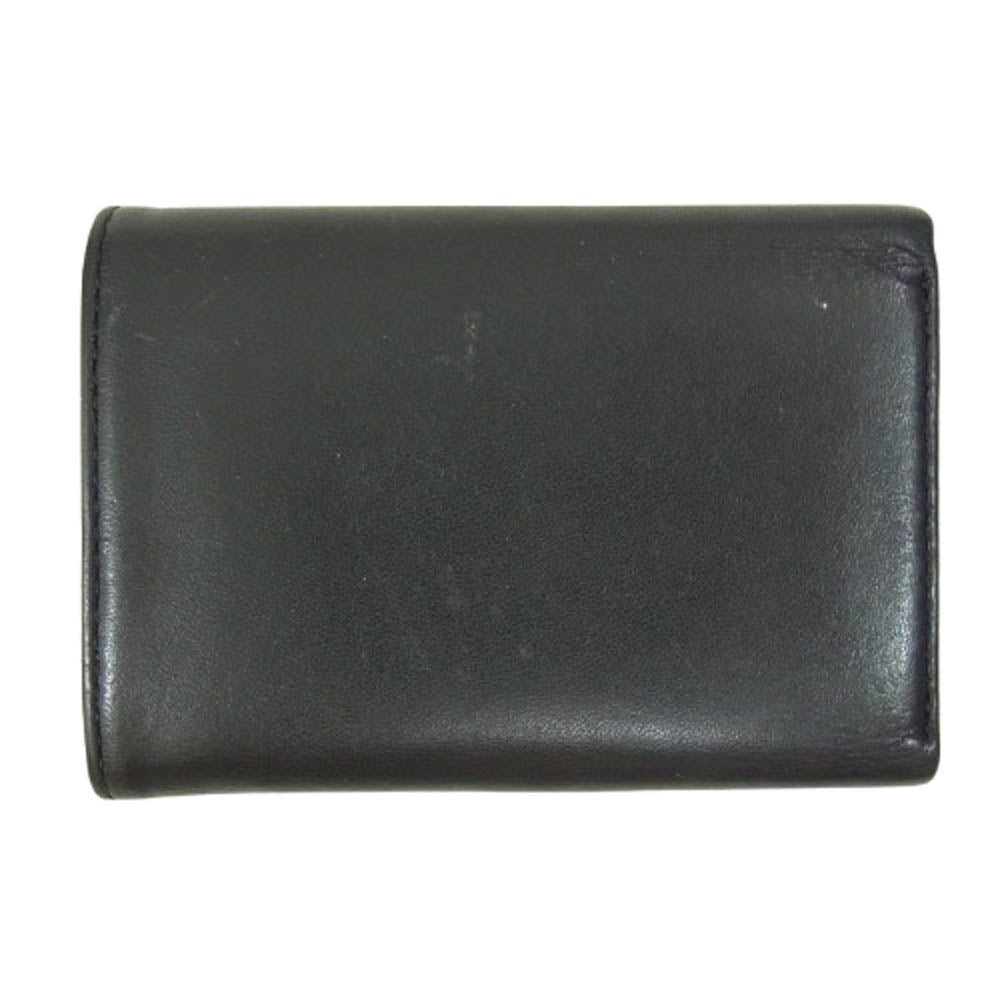 Justin Davis ジャスティンデイビス MARCAM 3 HOLD WALLET クラウンロゴ 3フォールド レザー ミニウォレット 三つ折り コンパクト 財布 ブラック系【中古】