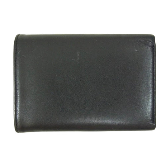 Justin Davis ジャスティンデイビス MARCAM 3 HOLD WALLET クラウンロゴ 3フォールド レザー ミニウォレット 三つ折り コンパクト 財布 ブラック系【中古】