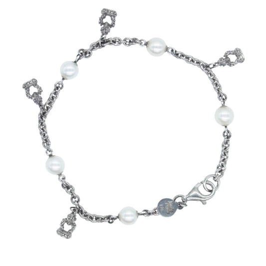 Justin Davis ジャスティンデイビス SBJ027 CoCo Bracelet クラウン パール ココ ブレスレット シルバー系【中古】