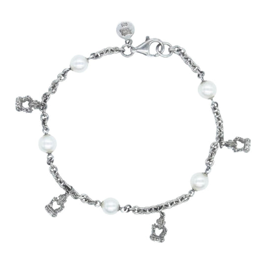 Justin Davis ジャスティンデイビス SBJ027 CoCo Bracelet クラウン パール ココ ブレスレット シルバー系【中古】