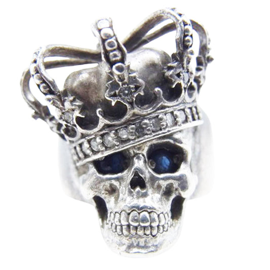 Justin Davis ジャスティンデイビス SRJ155 ESSENTIAL SKULL エッセンシャル スカル クラウン ダイヤモンド リング シルバー系 11号【中古】