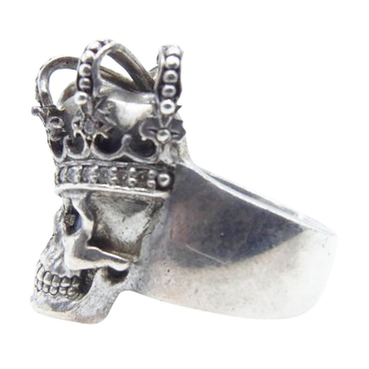 Justin Davis ジャスティンデイビス SRJ155 ESSENTIAL SKULL エッセンシャル スカル クラウン ダイヤモンド リング シルバー系 11号【中古】