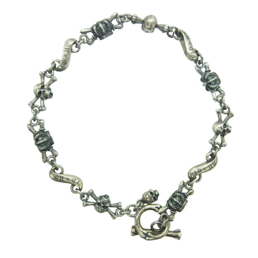 Justin Davis ジャスティンデイビス SBJ552 DOUBLE CROSS 内山英雄 HU クロスボーン スカル クラウン ダブルクロス ブレスレット【中古】