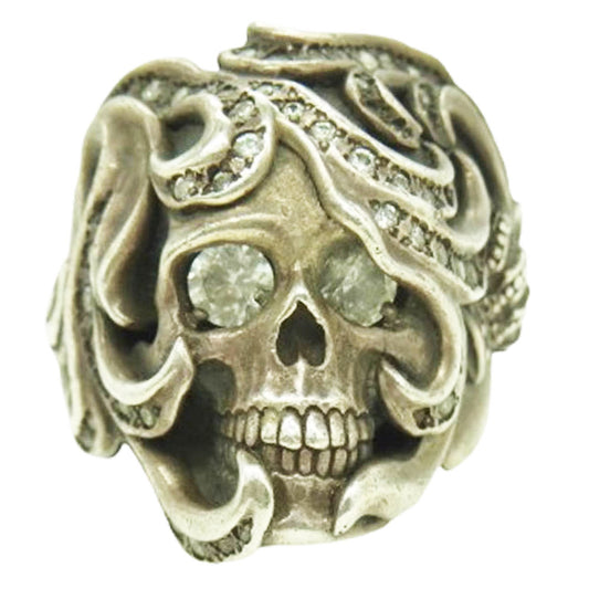 Justin Davis ジャスティンデイビス SRJ520 × 内山英雄 J×U ANDY アンディ スカル ジルコニア リング シルバー系 20.5号【中古】