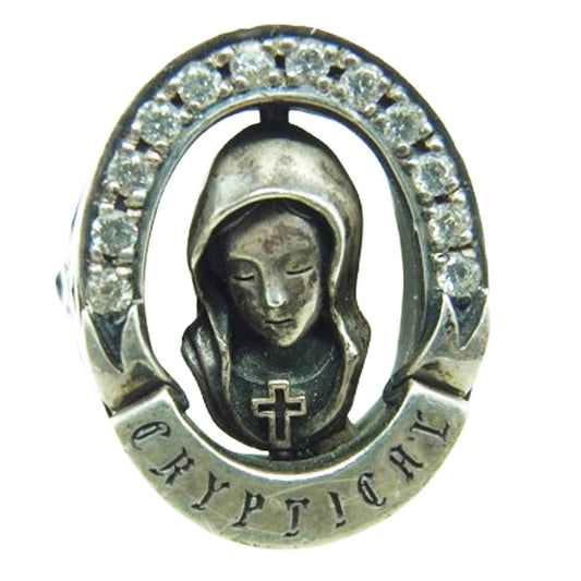 Justin Davis ジャスティンデイビス SRJ592 × 内山英雄 J×U CRYPT スカル マリア ジルコニア リング シルバー系 21号【中古】