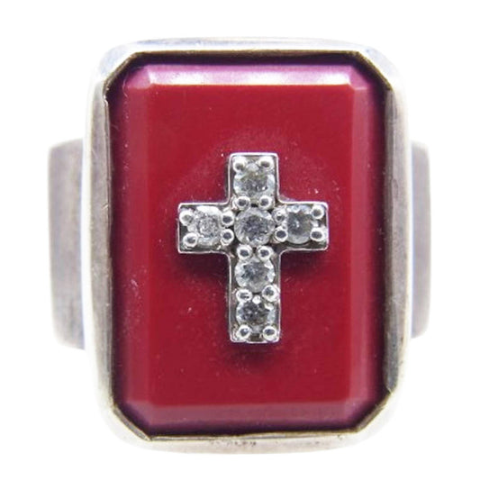 Justin Davis ジャスティンデイビス SRJ100 Eminem Ring ダイヤ レッドコーラル エミネム リング 23号【中古】