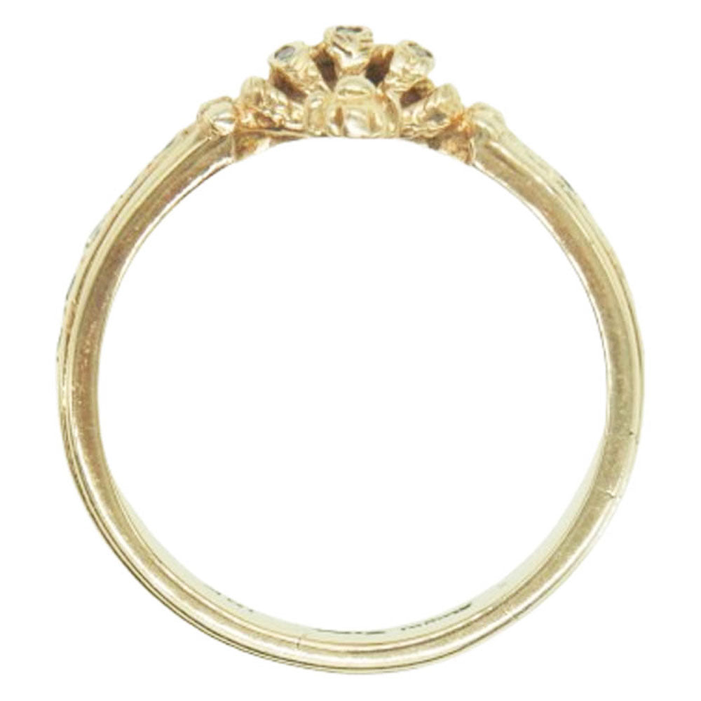 ROYAL ORDER ロイヤルオーダー 18K YELLOW GOLD CROWN ＆ TRIPLE BAND w/Diamonds イエローゴールド クラウン ダイヤ リング イエローゴールド系 21号【中古】