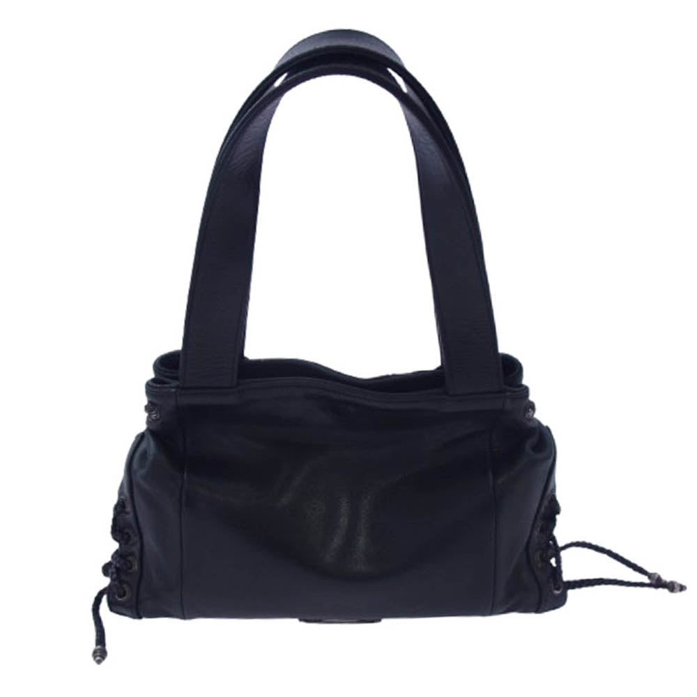 CHROME HEARTS クロムハーツ（原本有） JJ DEAN SMALL JJディーン スモール レザー ライダース ハンド バッグ ブラック系【中古】